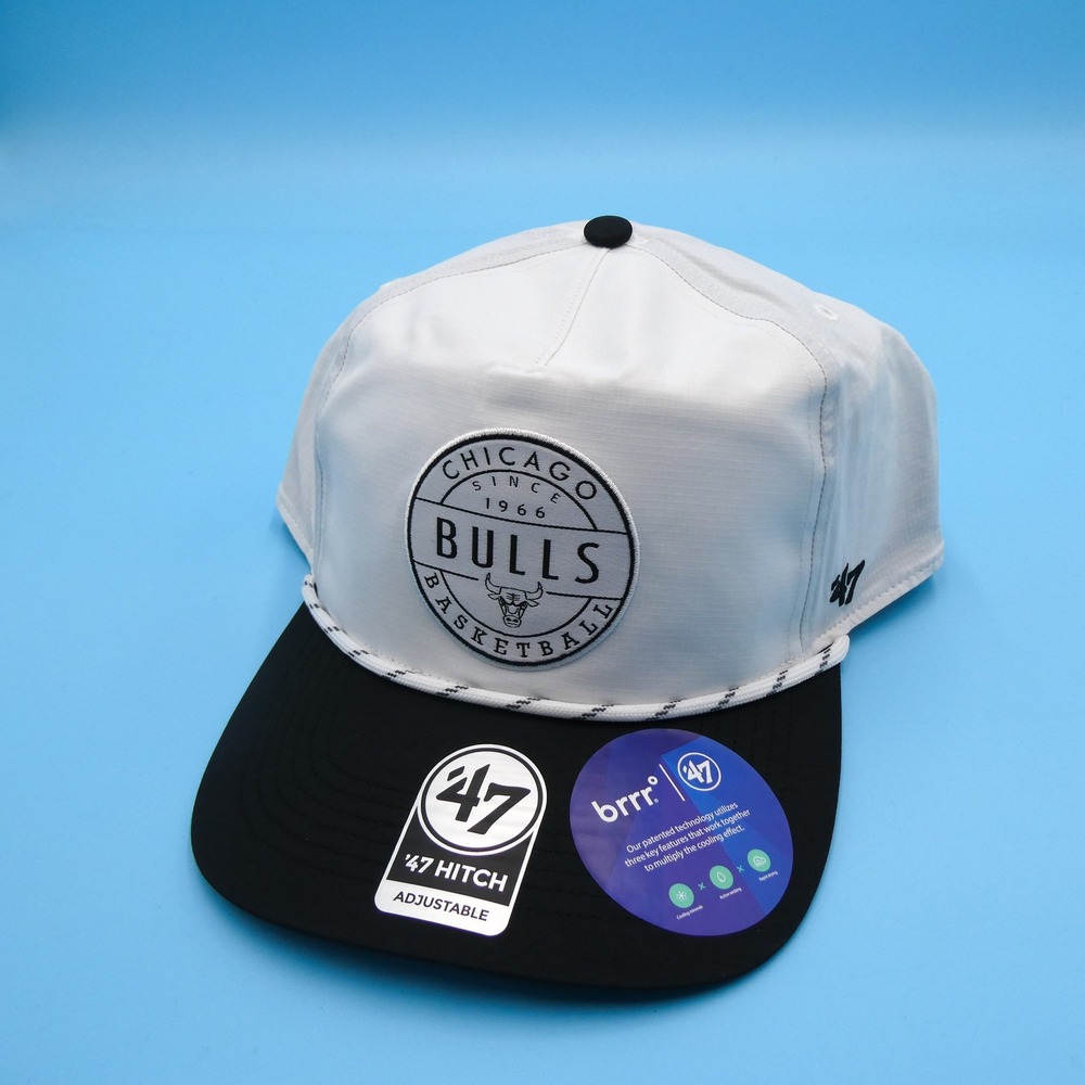 '47 Hitch Hat Mens One Size Chicago Bulls White Black brrr Nylon Snapback Cap